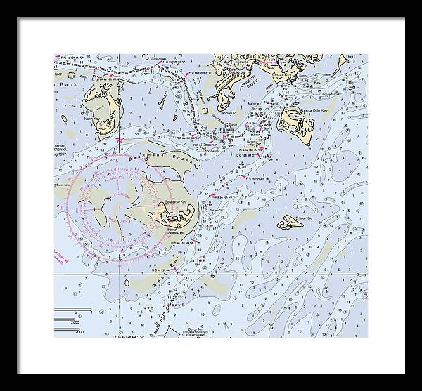 Cedar Keys-florida Nautical Chart - Framed Print