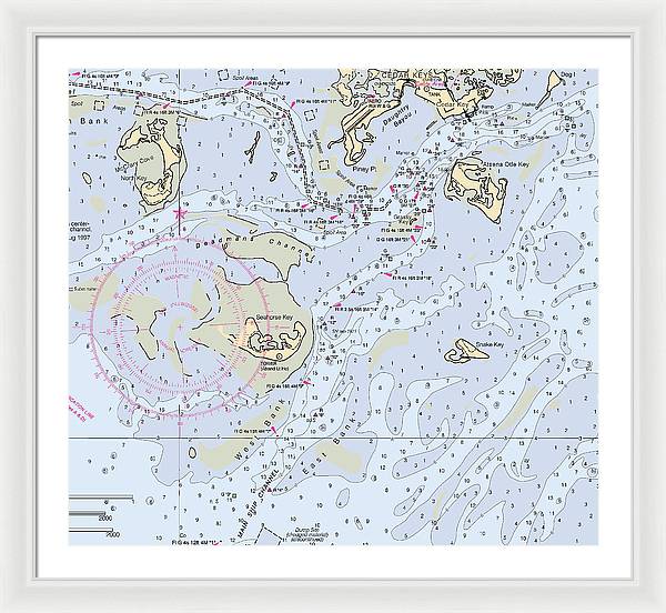 Cedar Keys-florida Nautical Chart - Framed Print