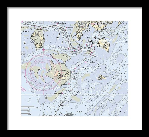 Cedar Keys-florida Nautical Chart - Framed Print