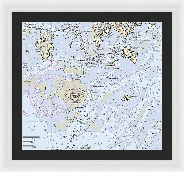 Cedar Keys-florida Nautical Chart - Framed Print