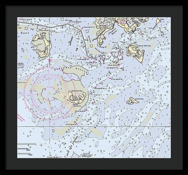 Cedar Keys-florida Nautical Chart - Framed Print