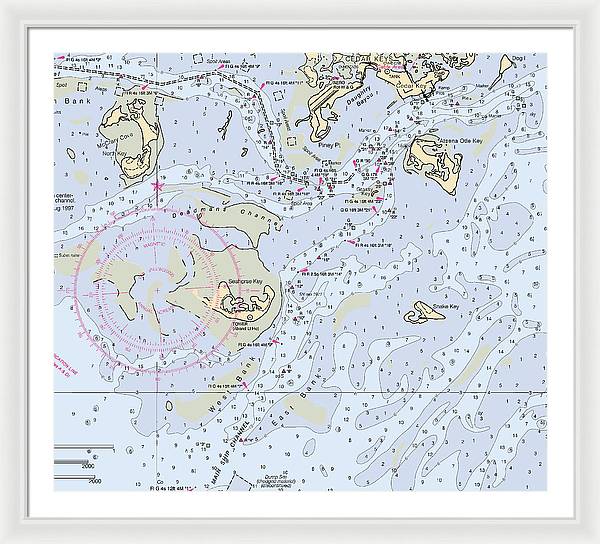 Cedar Keys-florida Nautical Chart - Framed Print