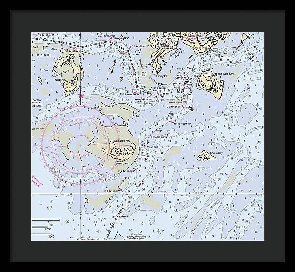 Cedar Keys-florida Nautical Chart - Framed Print