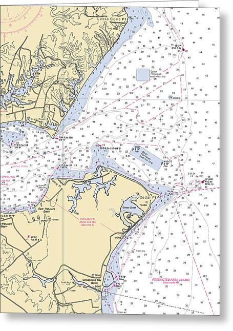 Cedar Point-maryland Nautical Chart - Greeting Card