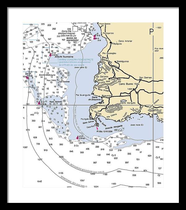 Cerro Bueno Vista-puerto Rico Nautical Chart - Framed Print