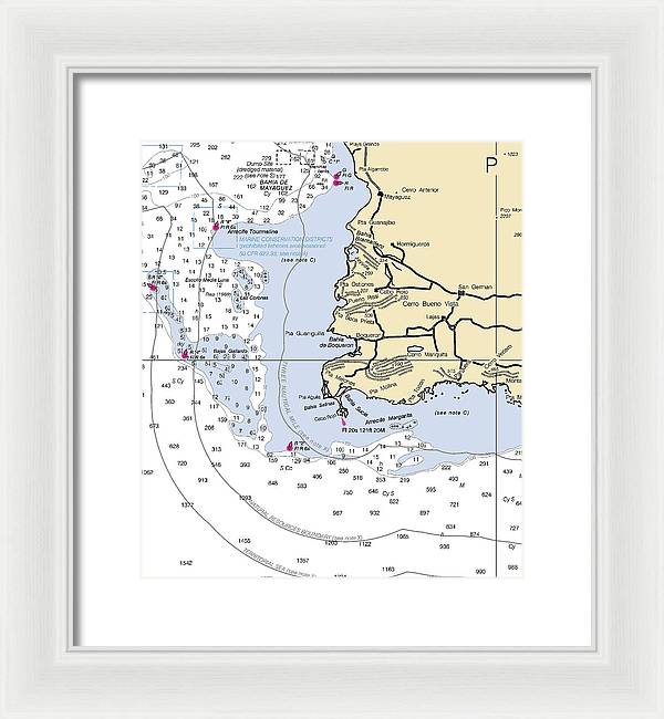 Cerro Bueno Vista-puerto Rico Nautical Chart - Framed Print