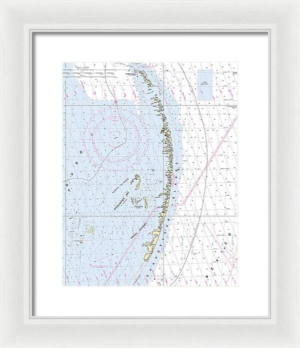 Chandeleur Islands-louisiana Nautical Chart - Framed Print