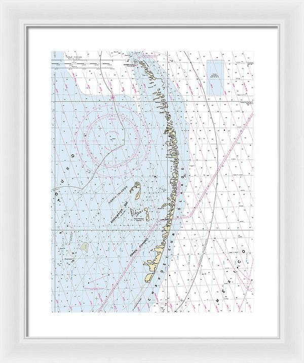 Chandeleur Islands-louisiana Nautical Chart - Framed Print