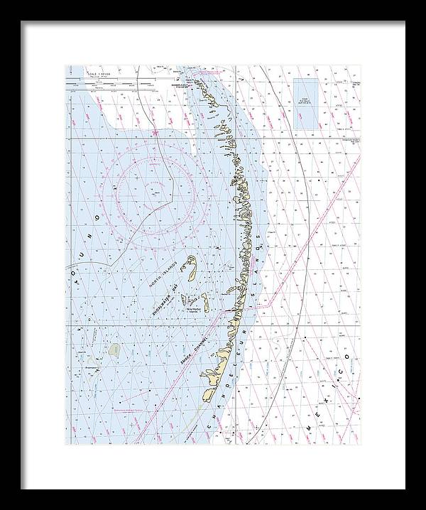 Chandeleur Islands-louisiana Nautical Chart - Framed Print