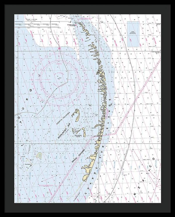 Chandeleur Islands-louisiana Nautical Chart - Framed Print