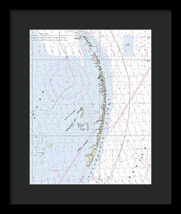 Chandeleur Islands-louisiana Nautical Chart - Framed Print