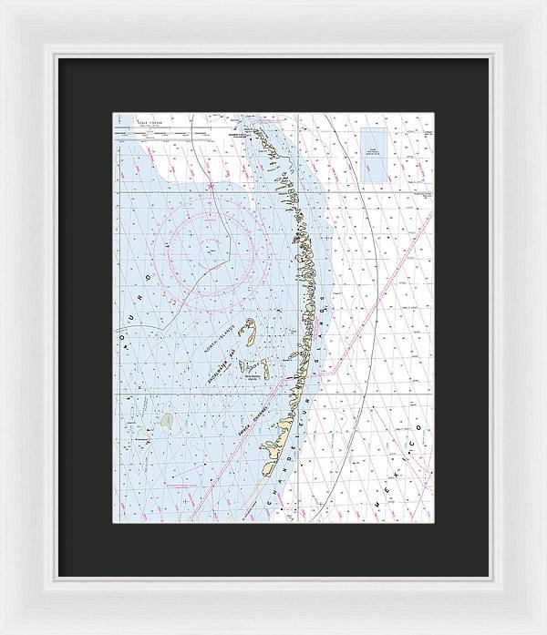 Chandeleur Islands-louisiana Nautical Chart - Framed Print