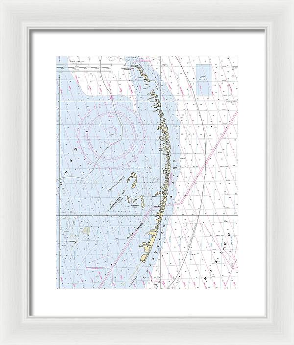 Chandeleur Islands-louisiana Nautical Chart - Framed Print