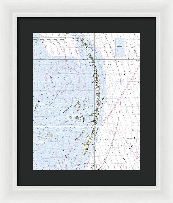 Chandeleur Islands-louisiana Nautical Chart - Framed Print