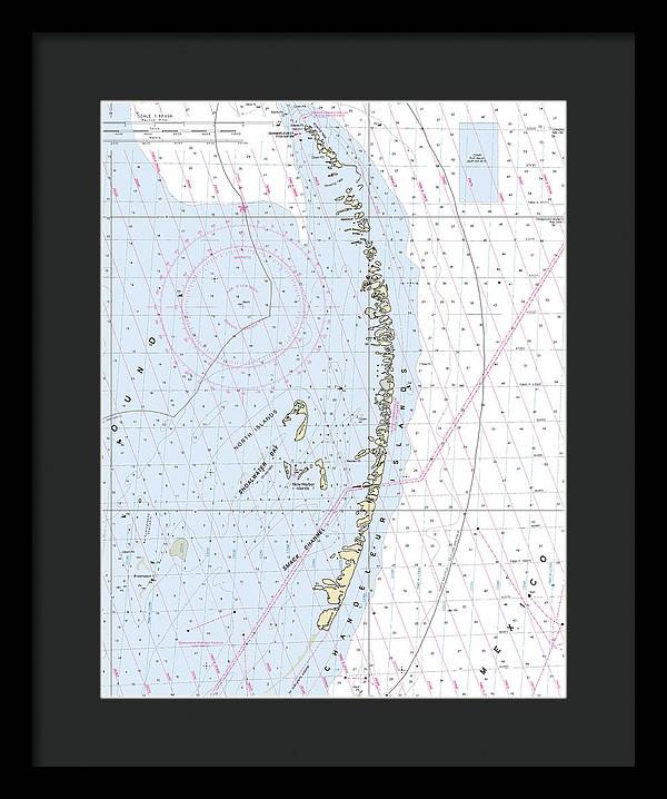 Chandeleur Islands-louisiana Nautical Chart - Framed Print