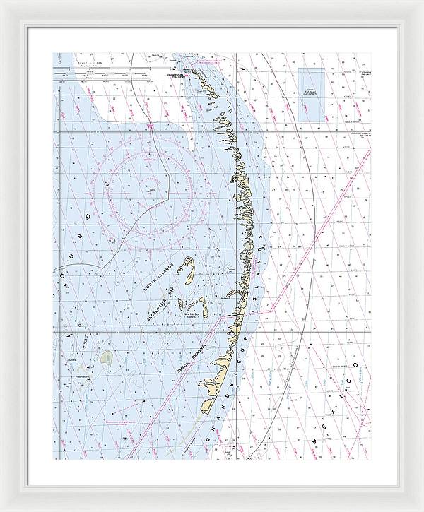 Chandeleur Islands-louisiana Nautical Chart - Framed Print