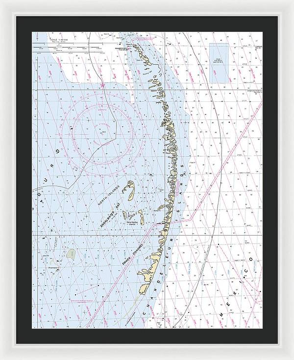 Chandeleur Islands-louisiana Nautical Chart - Framed Print