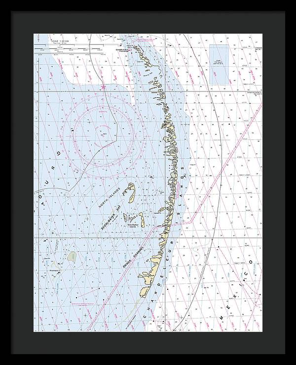 Chandeleur Islands-louisiana Nautical Chart - Framed Print