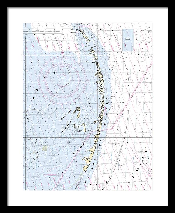 Chandeleur Islands-louisiana Nautical Chart - Framed Print