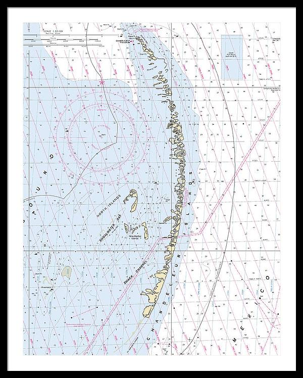 Chandeleur Islands-louisiana Nautical Chart - Framed Print