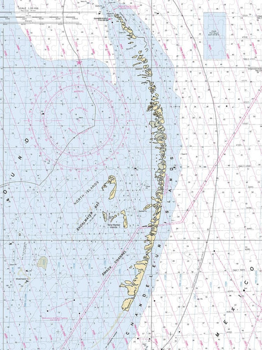 Chandeleur Islands Louisiana Nautical Chart Puzzle