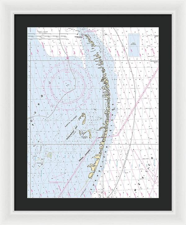 Chandeleur Islands-louisiana Nautical Chart - Framed Print