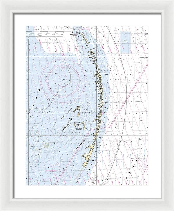 Chandeleur Islands-louisiana Nautical Chart - Framed Print