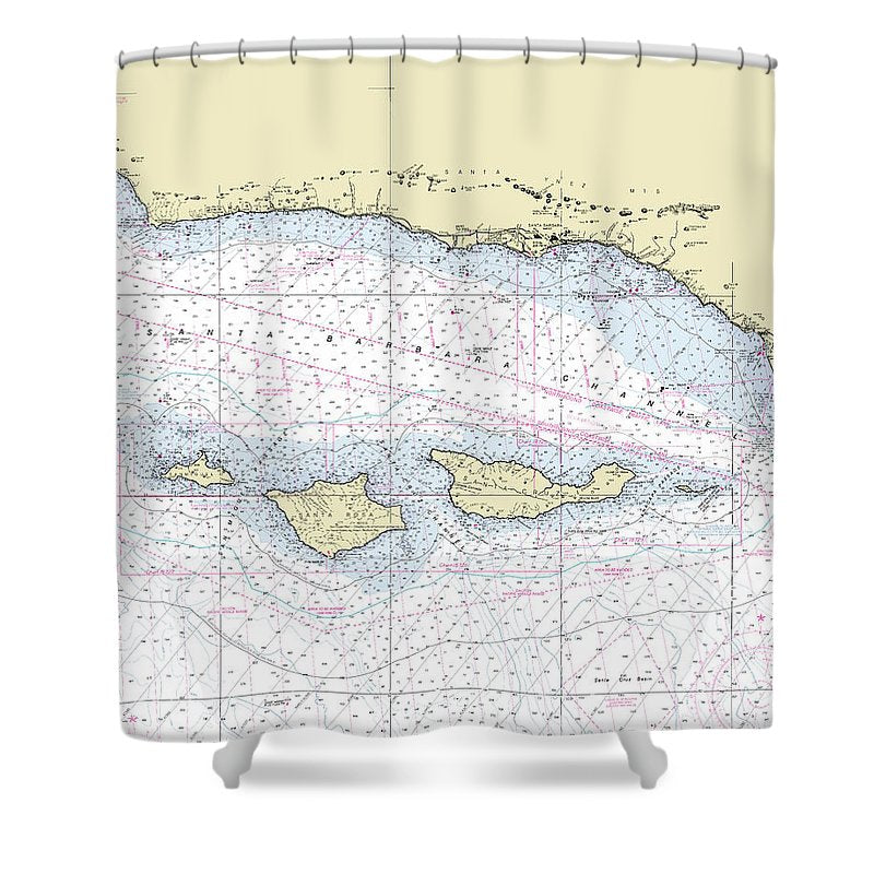 Channel Islands California Nautical Chart Shower Curtain
