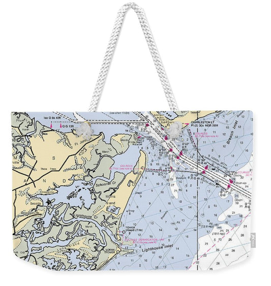 Charleston -south Carolina Nautical Chart _v2 - Weekender Tote Bag
