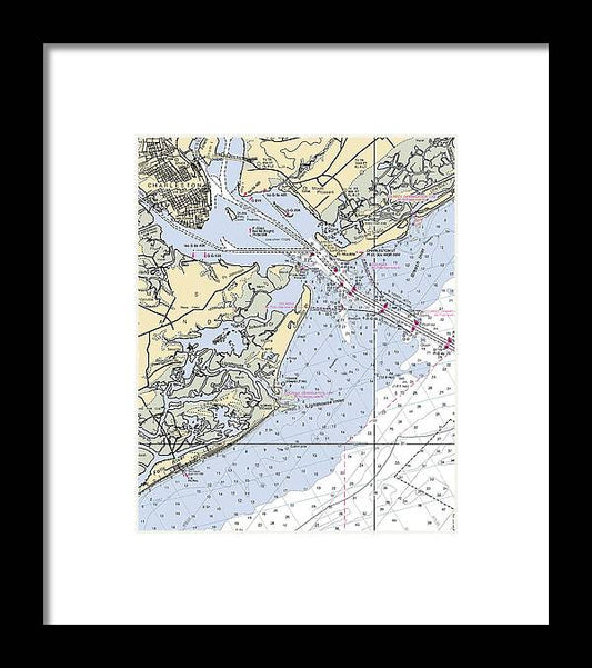 A beuatiful Framed Print of the Charleston -South Carolina Nautical Chart _V2 by SeaKoast