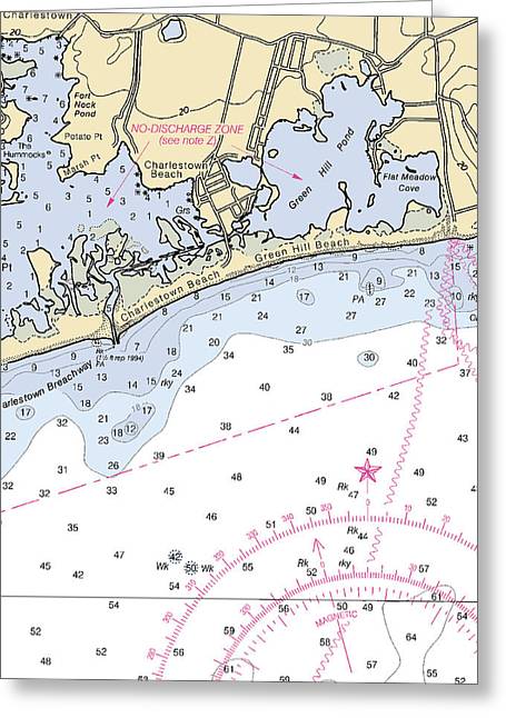 Charlestown-rhode Island Nautical Chart - Greeting Card