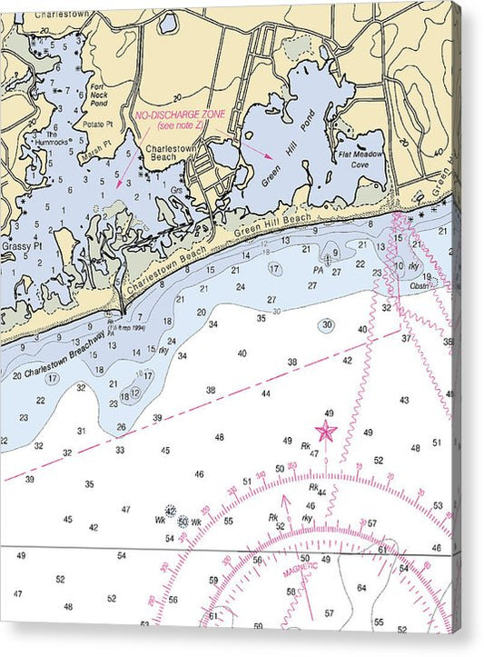 Charlestown-Rhode Island Nautical Chart  Acrylic Print