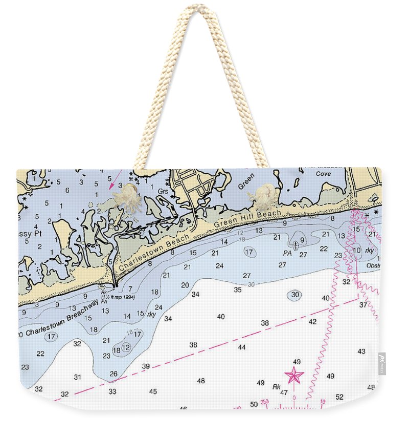 Charlestown-rhode Island Nautical Chart - Weekender Tote Bag