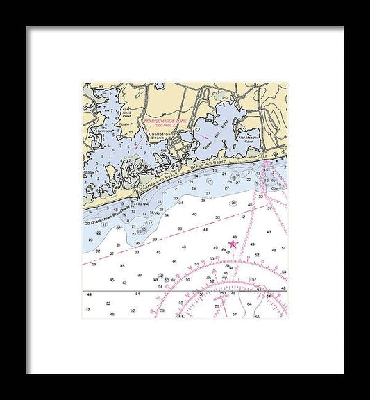 A beuatiful Framed Print of the Charlestown-Rhode Island Nautical Chart by SeaKoast
