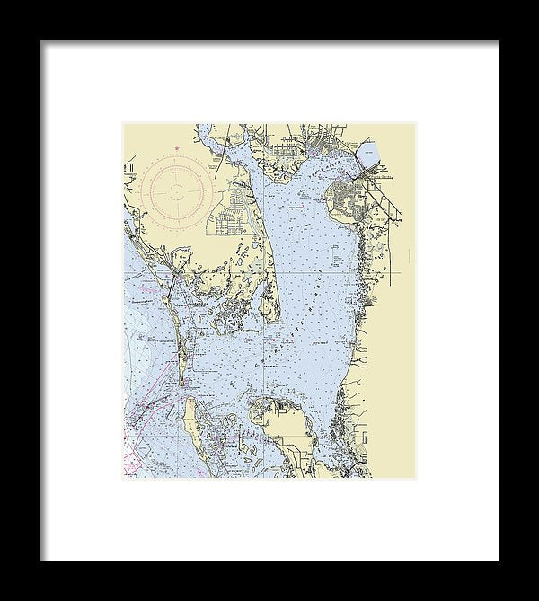 Charlotte Harbor Florida Nautical Chart - Framed Print