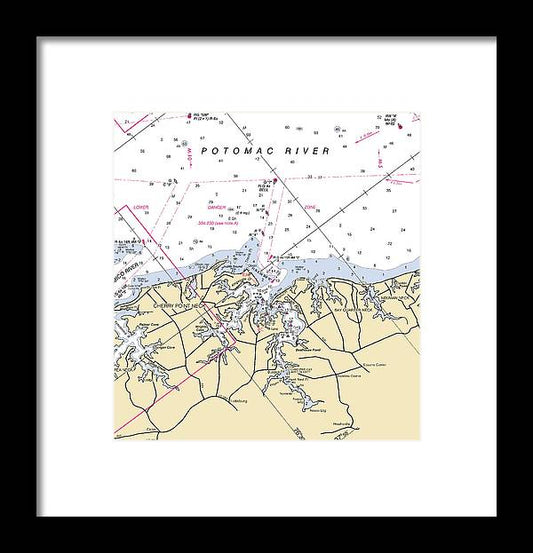 A beuatiful Framed Print of the Cherry Point Neck-Virginia Nautical Chart by SeaKoast