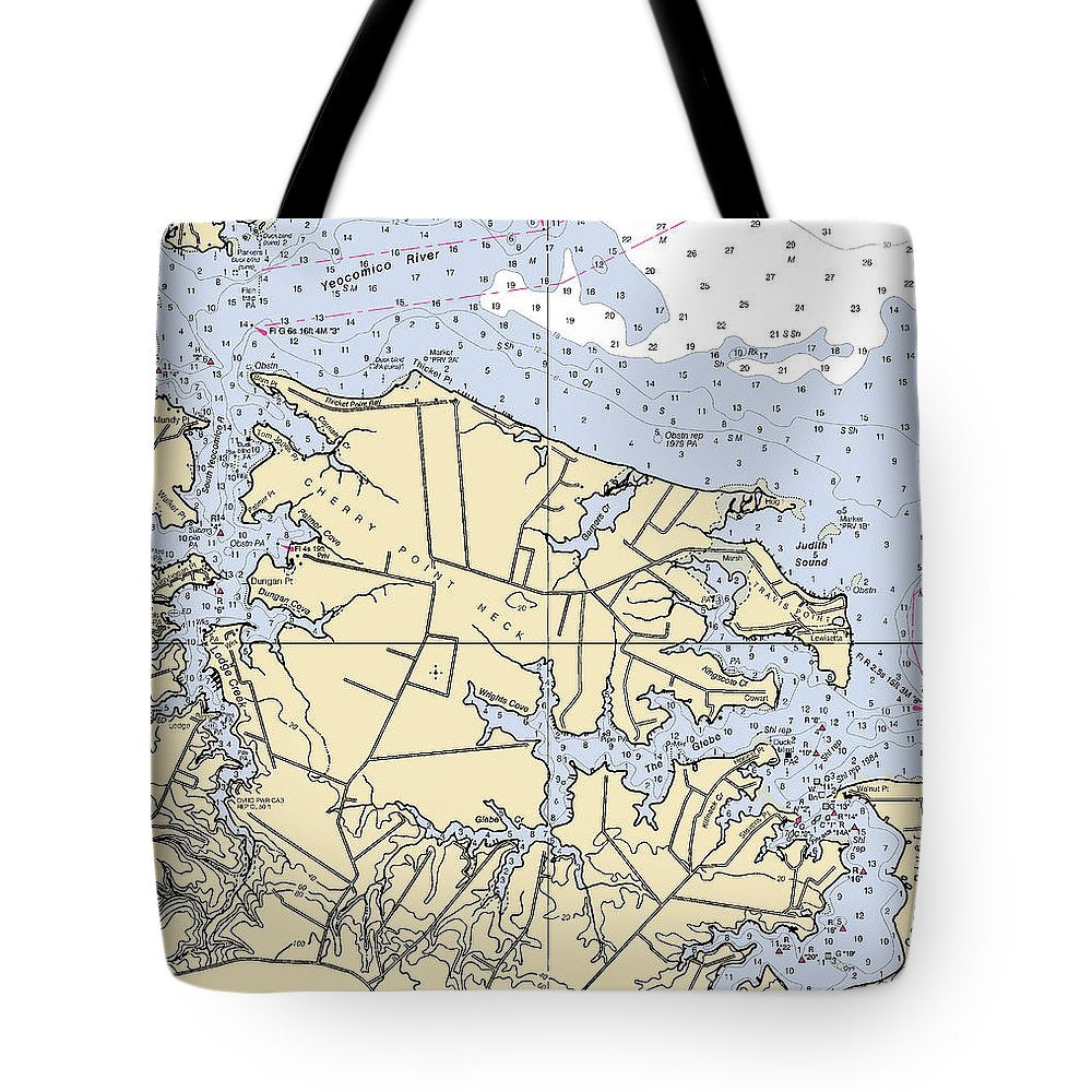 Cherry Point Neck -virginia Nautical Chart _v2 - Tote Bag