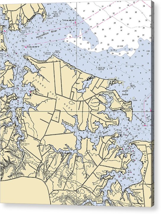 Cherry Point Neck -Virginia Nautical Chart _V2  Acrylic Print