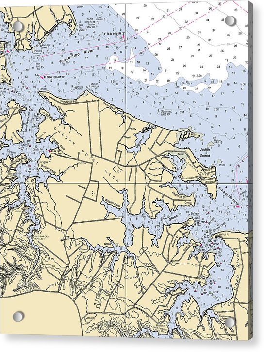 Cherry Point Neck -virginia Nautical Chart _v2 - Acrylic Print