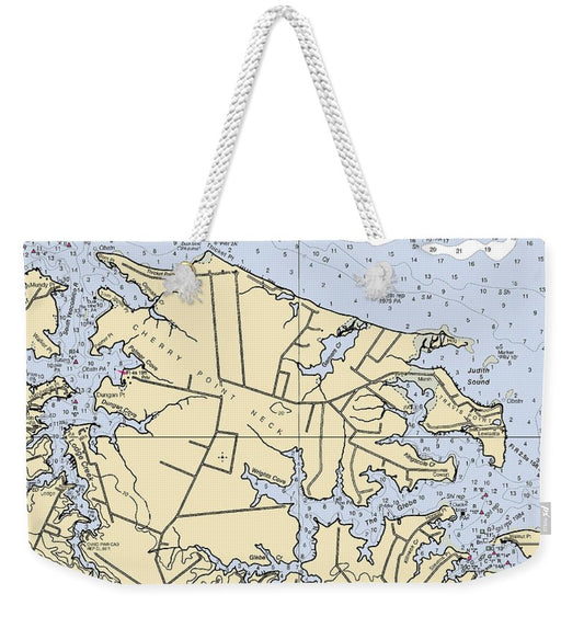 Cherry Point Neck -virginia Nautical Chart _v2 - Weekender Tote Bag
