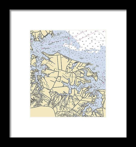 A beuatiful Framed Print of the Cherry Point Neck -Virginia Nautical Chart _V2 by SeaKoast