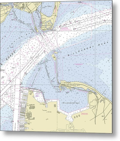 A beuatiful Metal Print of the Chesapeake Bay Bridge Hampton Roads Virginia Nautical Chart - Metal Print by SeaKoast.  100% Guarenteed!