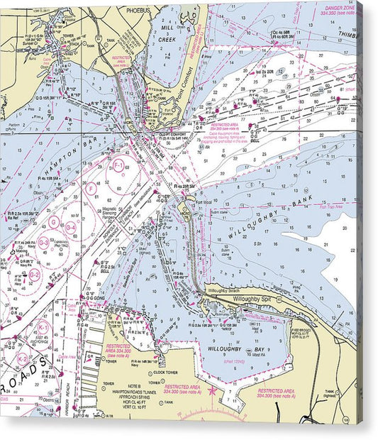 Chesapeake Bay Bridge Virginia Nautical Chart  Acrylic Print