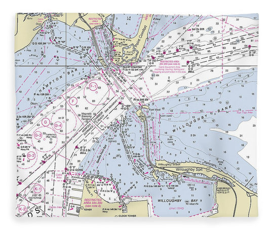 Chesapeake Bay Bridge Virginia Nautical Chart Blanket