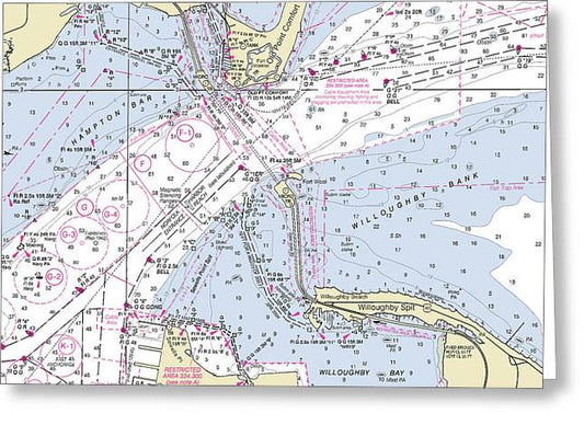 Chesapeake Bay Bridge Virginia Nautical Chart - Greeting Card