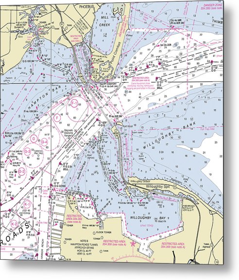 A beuatiful Metal Print of the Chesapeake Bay Bridge Virginia Nautical Chart - Metal Print by SeaKoast.  100% Guarenteed!