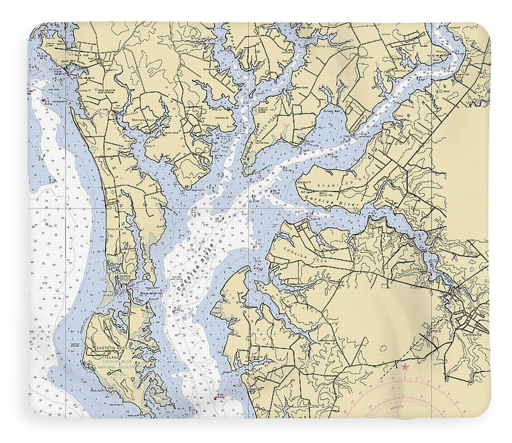 Chester River-maryland Nautical Chart - Blanket