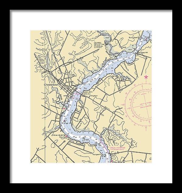 Chestertown-maryland Nautical Chart - Framed Print