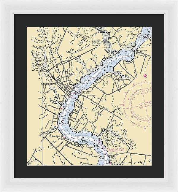 Chestertown-maryland Nautical Chart - Framed Print