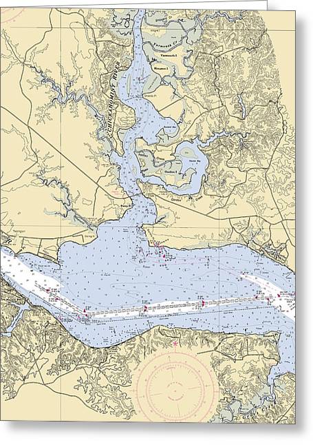 Chickahominy River-virginia Nautical Chart - Greeting Card